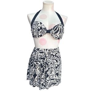 NWT 90's Deadstock Sirena 2-Piece Swimsuit -Black and White-  Large